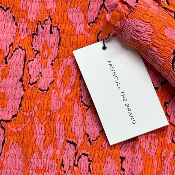 NWT Faithfull the Brand Pink Marni Paraiso Floral Print Mini Dress Size 4 Small - Picture 6 of 8